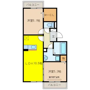 グッドラック・ワンA棟【3階】の間取り