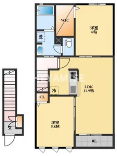 ベルフィオーレ 彩 A【2階】の間取り