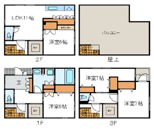 東京都荒川区東日暮里3【一戸建】の間取り