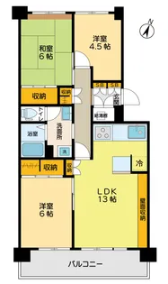 昭島つつじが丘ハイツ北17号棟【3階】の間取り