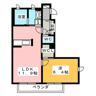 プレミールHARA【1階】の間取り