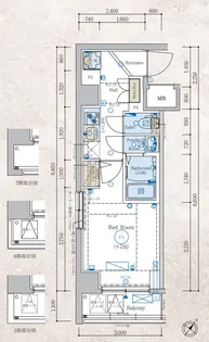 エステムコート新横浜グランデ【2階】の間取り