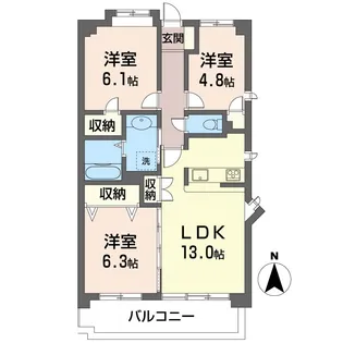 セルディーナ東小金井【1階】の間取り