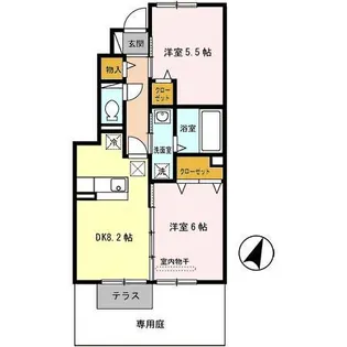 キャンフル ローレル【1階】の間取り