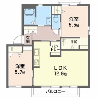 ピースハイツK C棟【2階】の間取り