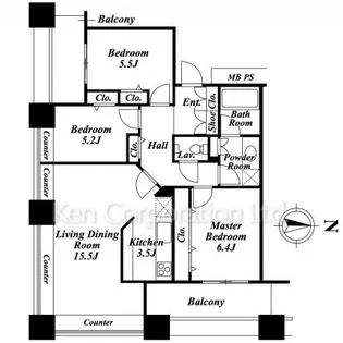 芝浦アイランド エアタワー【27階】の間取り