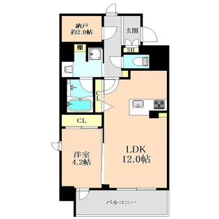 ノーブルヒルズ天満橋【7階】の間取り