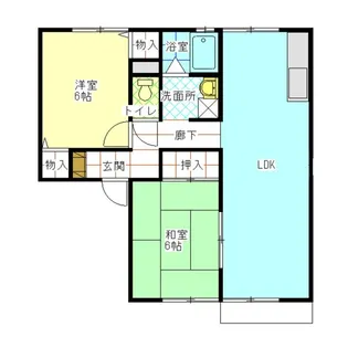 サンハイツ原町B【1階】の間取り