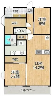 第4かしの木ハイツ【1階】の間取り
