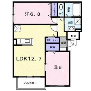 キャッスル矢代【2階】の間取り
