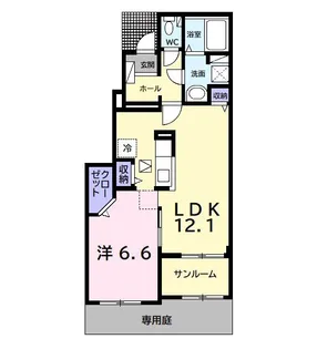 セオアジュール【1階】の間取り
