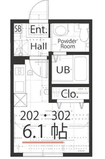 ハーミットクラブハウス 鶴見市場【3階】の間取り