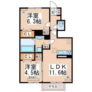 グランヴィア樹【1階】の間取り