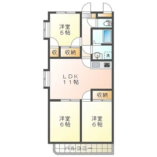 高茶屋豊城【2階】の間取り
