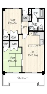 マンションプレール【6階】の間取り