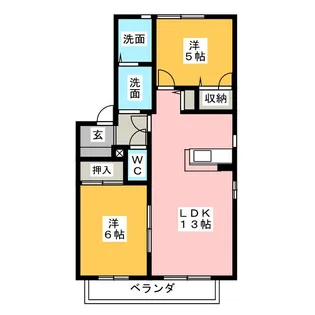 シャルマン朝宮A・B【2階】の間取り