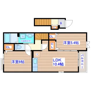 フィオーレB【2階】の間取り