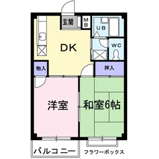 エルディム西B【2階】の間取り