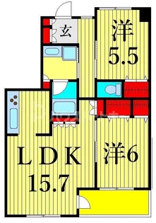 カスタリア荒川【13階】の間取り