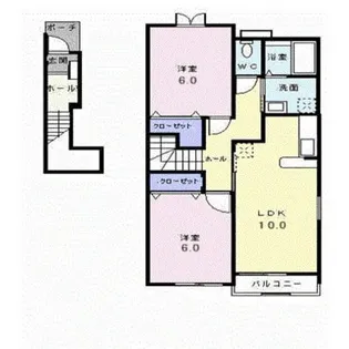 リヴァーハイツ【1階】の間取り