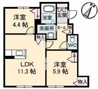 ライフレビュー C棟【1階】の間取り