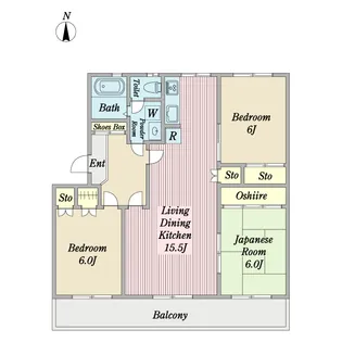 パークサイド国分寺【3階】の間取り