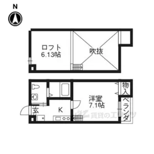 ロフティ上賀茂【1階】の間取り