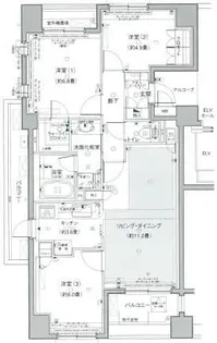 パークハウス要町【8階】の間取り