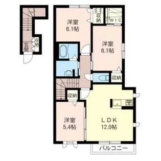 ハイネスヤマキI【2階】の間取り