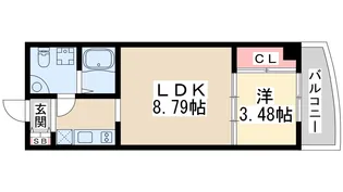 アーバンフラッツ江坂【4階】の間取り