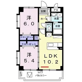 スカイハウスII【2階】の間取り