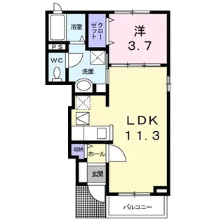ハピネス【1階】の間取り