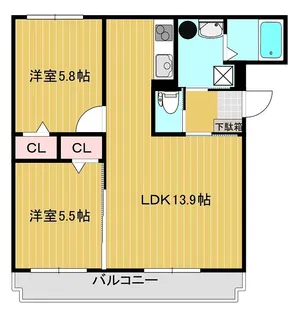 サンクレール常盤【1階】の間取り