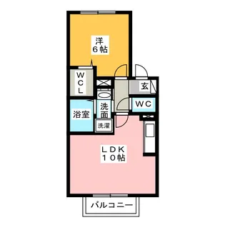 ラ・テールB棟【1階】の間取り