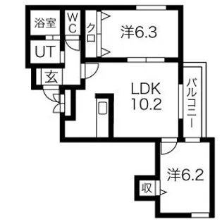 アンソレイエ I【2階】の間取り