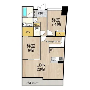 フロンティアタワー難波EAST(旧グランソレイユ日本橋)【5階】の間取り