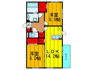 スカイヒル枚方B棟【1階】の間取り