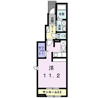 メイプル ジェルメA【1階】の間取り