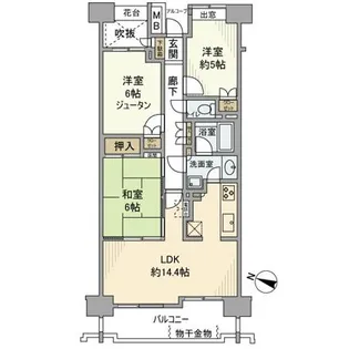 ヒルズシンフォニア北浦和【5階】の間取り