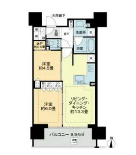 シティハウス湯島ステーションコート【4階】の間取り