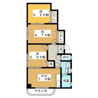 ヴェルジェ扇【8階】の間取り
