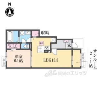 セレノ生駒1【1階】の間取り