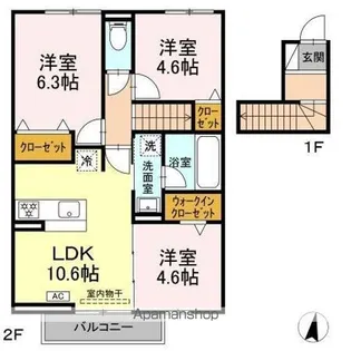 モンシャトー岐南II【2階】の間取り