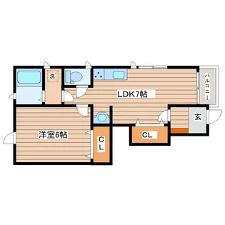 パルメゾンB【1階】の間取り