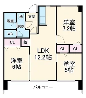 リアライズ木曽川【8階】の間取り