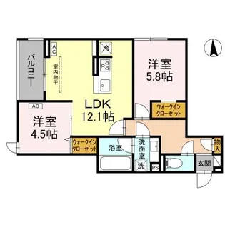 セレスティア上井草【3階】の間取り