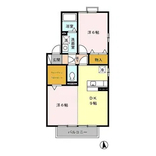 ウィルモア新松戸A棟【2階】の間取り