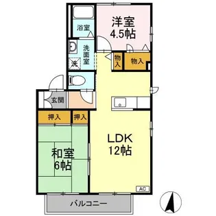 サンディアス A棟【1階】の間取り