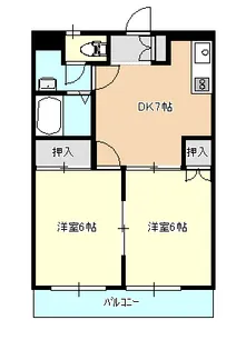 岡山県岡山市南区福田【マンション】の間取り