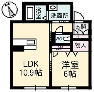 ウィステリア 新涯【2階】の間取り